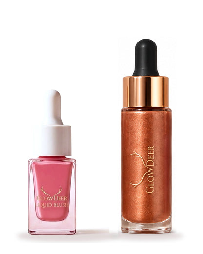 GlowDeer Duo: Liquid Blush and Face & Body Illuminating side by side